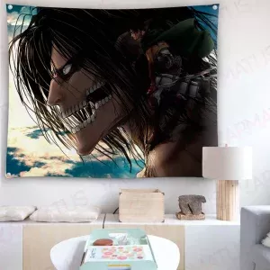 خرید بک دراپ انیمه اتک آن تایتان Attack on titan (انواع قاب عکس و پوستر, بکدراپ) از کرماتوس