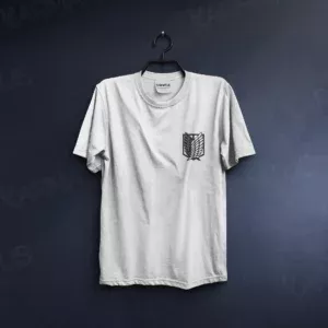 تیشرت سفید طرح انیمه Attack On Titan