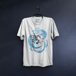 تیشرت سفید طرح انیمه Demon Slayer