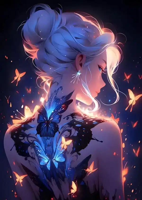 دانلود عکس دختر انیمه در شب A picture of an anime girl at night با کیفیت 4k و و رزولویشن بالا - کارماتوس