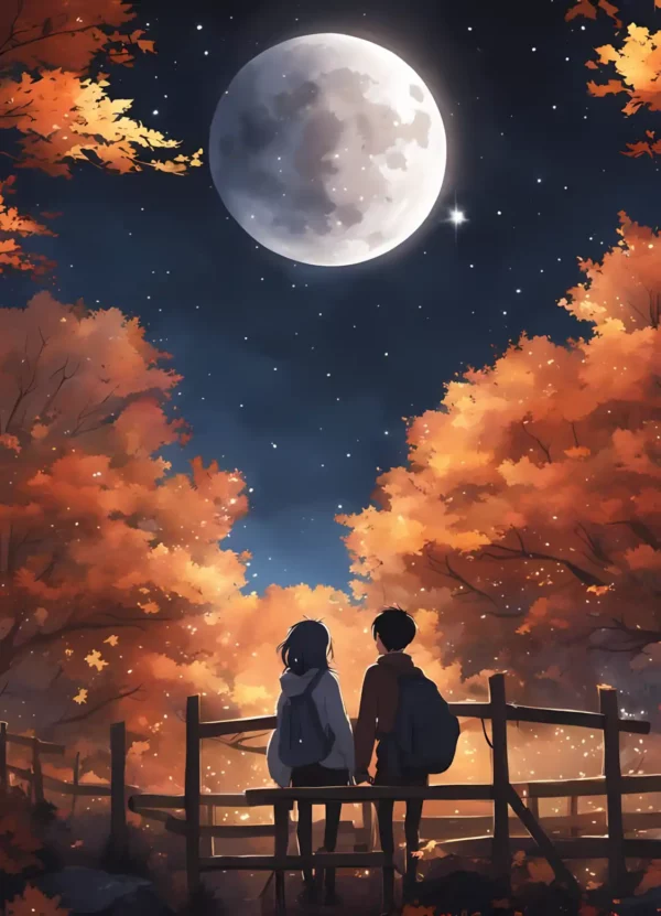 دانلود عکس دختر انیمه در شب A picture of an anime girl at night با کیفیت 4k و و رزولویشن بالا - کارماتوس
