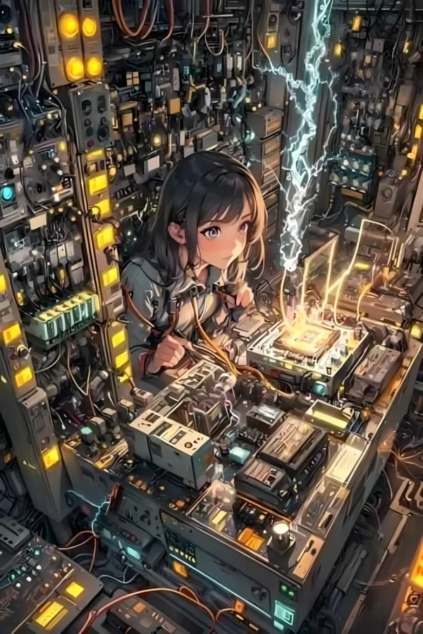 دانلود عکس دختر انیمه در شب A picture of an anime girl at night با کیفیت 4k و و رزولویشن بالا - کارماتوس