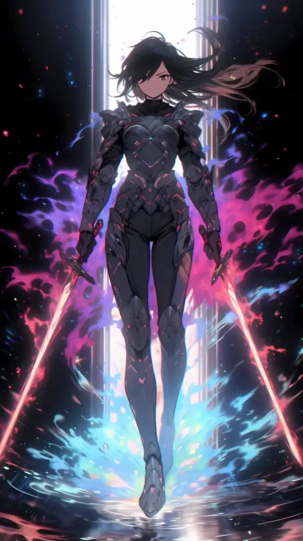 دانلود عکس دختر انیمه در شب A picture of an anime girl at night با کیفیت 4k و و رزولویشن بالا - کارماتوس