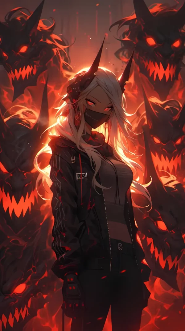 دانلود عکس دختر انیمه در شب A picture of an anime girl at night با کیفیت 4k و و رزولویشن بالا - کارماتوس