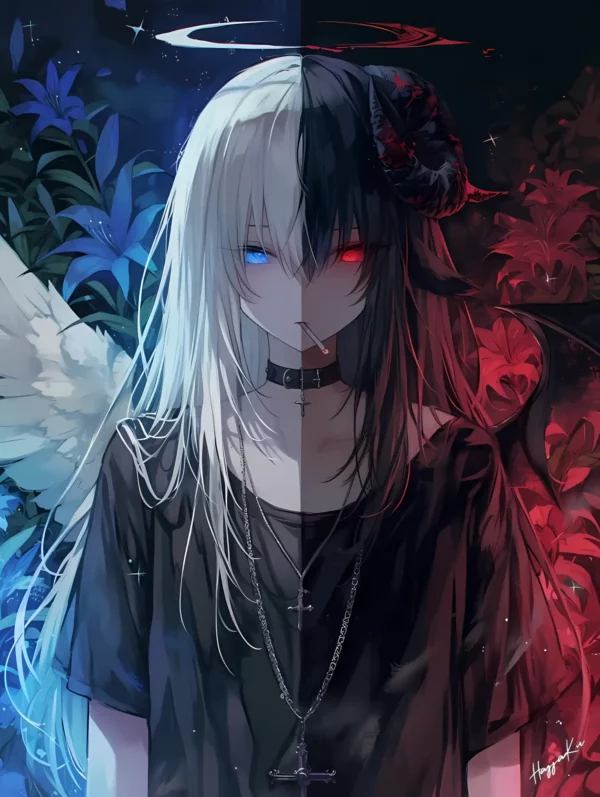 دانلود عکس دختر انیمه در شب A picture of an anime girl at night با کیفیت 4k و و رزولویشن بالا - کارماتوس