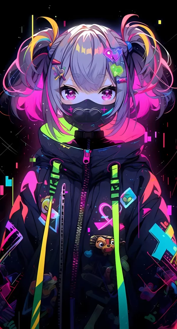 دانلود عکس دختر انیمه در شب A picture of an anime girl at night با کیفیت 4k و و رزولویشن بالا - کارماتوس