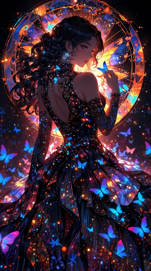 دانلود عکس دختر انیمه در شب A picture of an anime girl at night با کیفیت 4k و و رزولویشن بالا - کارماتوس