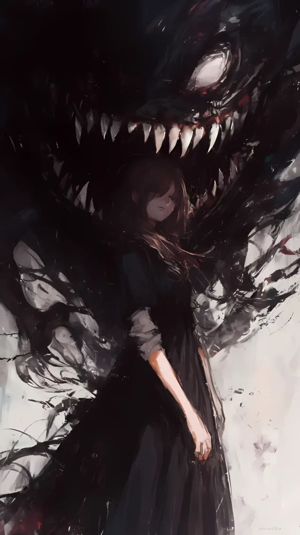 دانلود عکس دختر انیمه در شب A picture of an anime girl at night با کیفیت 4k و و رزولویشن بالا - کارماتوس