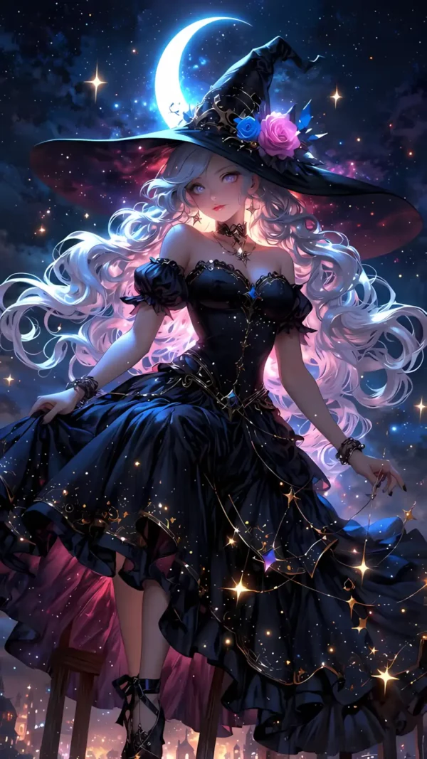 دانلود عکس دختر انیمه در شب A picture of an anime girl at night با کیفیت 4k و و رزولویشن بالا - کارماتوس