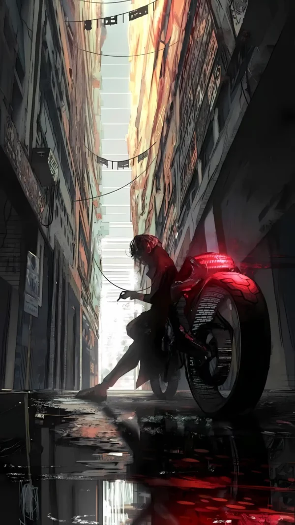 دانلود عکس دختر انیمه در شب A picture of an anime girl at night با کیفیت 4k و و رزولویشن بالا - کارماتوس