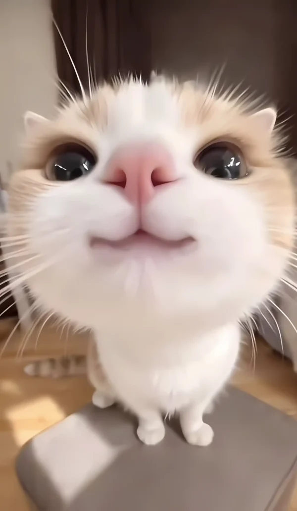 عکس نمای نزدیک گربه سفید کیوت و گوگولی برای پروفایل - کارماتوس
