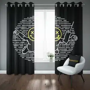 خرید پرده پانچ طرح نیروانا Nirvana - کارماتوس (پرده پانچ گروه موسیقی, پرده پانچی, دکوراسیون) از کرماتوس