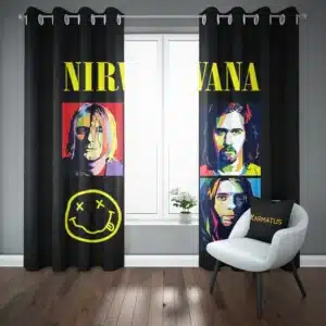 خرید پرده پانچ طرح نیروانا Nirvana - کارماتوس (پرده پانچ گروه موسیقی, پرده پانچی, دکوراسیون) از کرماتوس