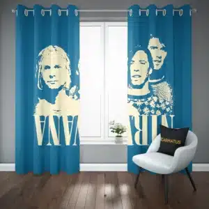 خرید پرده پانچ طرح نیروانا Nirvana - کارماتوس (پرده پانچ گروه موسیقی, پرده پانچی, دکوراسیون) از کرماتوس