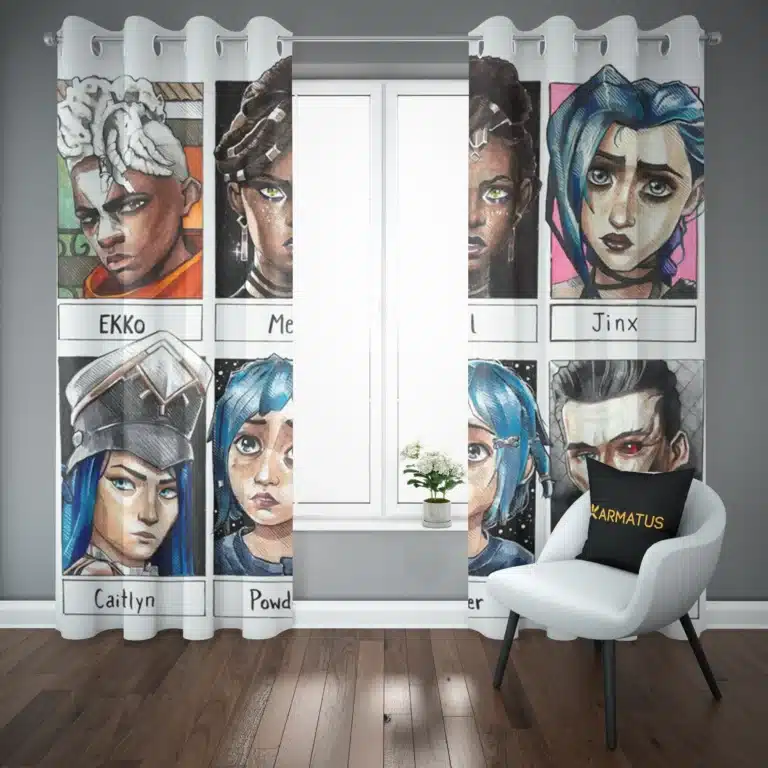 خرید پرده پانچ طرح آرکین Arcane - کارماتوس (پرده پانچی, پرده پانچی انیمیشن, پرده پانچی فیلم و سریال, دکوراسیون) از کرماتوس