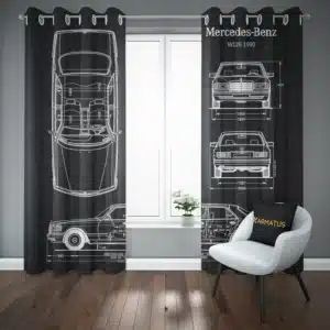 خرید پرده پانچ طرح مرسدس بنز Mercedes Benz - کارماتوس (پرده پانچ ماشین, پرده پانچی, دکوراسیون) از کرماتوس