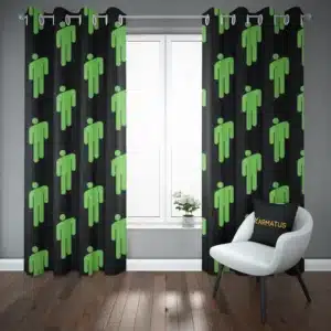 خرید پرده پانچ طرح بیلی آیلیش Billie Eilish - کارماتوس (پرده پانچی, پرده پانچی خواننده, دکوراسیون) از کرماتوس