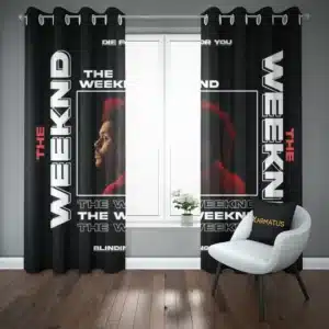 خرید پرده پانچ طرح ویکند The weeknd - کارماتوس (پرده پانچی, پرده پانچی خواننده, دکوراسیون) از کرماتوس