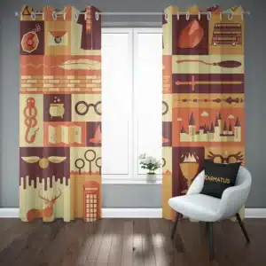 خرید پرده پانچ طرح هری پاتر Harry Potter - کارماتوس (پرده پانچی, پرده پانچی فیلم و سریال, دکوراسیون) از کرماتوس