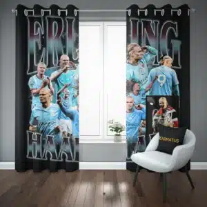 خرید پرده پانچ طرح ارلینگ هالند Erling Haaland - کارماتوس (پرده پانچ بازیکن فوتبال, پرده پانچی, دکوراسیون) از کرماتوس