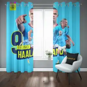 خرید پرده پانچ طرح ارلینگ هالند Erling Haaland - کارماتوس (پرده پانچ بازیکن فوتبال, پرده پانچی, دکوراسیون) از کرماتوس