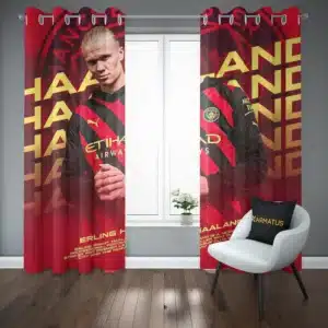 خرید پرده پانچ طرح ارلینگ هالند Erling Haaland - کارماتوس (پرده پانچ بازیکن فوتبال, پرده پانچی, دکوراسیون) از کرماتوس