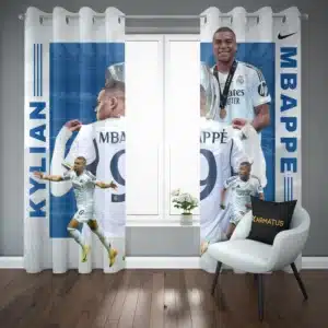 خرید پرده پانچ طرح کیلیان امباپه Kylian Mbappe - کارماتوس (پرده پانچ بازیکن فوتبال, پرده پانچی, دکوراسیون) از کرماتوس