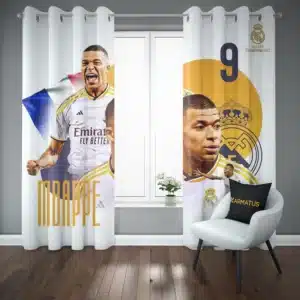 خرید پرده پانچ طرح کیلیان امباپه Kylian Mbappe - کارماتوس (پرده پانچ بازیکن فوتبال, پرده پانچی, دکوراسیون) از کرماتوس