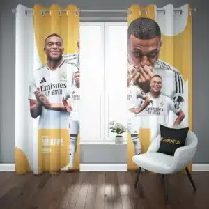 خرید پرده پانچ طرح کیلیان امباپه Kylian Mbappe - کارماتوس (پرده پانچ بازیکن فوتبال, پرده پانچی, دکوراسیون) از کرماتوس