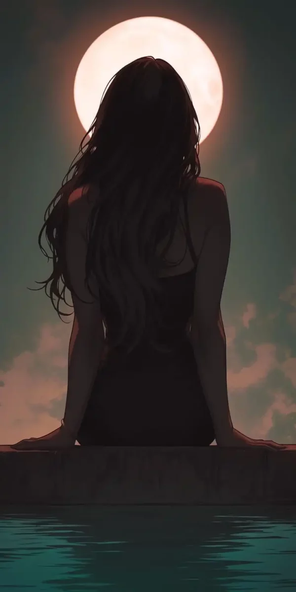 دانلود عکس دختر انیمه در شب A picture of an anime girl at night با کیفیت 4k و رزولویشن بالا - کارماتوس