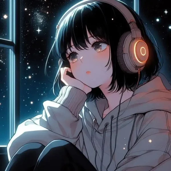 دانلود عکس دختر انیمه در شب A picture of an anime girl at night با کیفیت 4k و رزولویشن بالا - کارماتوس