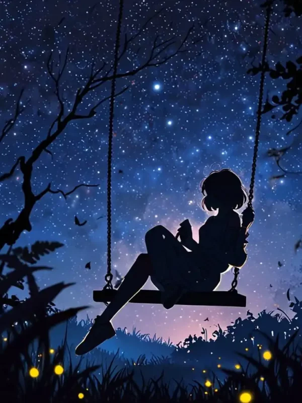 دانلود عکس دختر انیمه در شب A picture of an anime girl at night با کیفیت 4k و رزولویشن بالا - کارماتوس