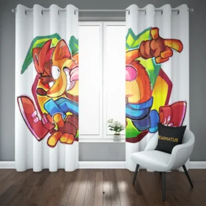 خرید و قیمت پرده پانچ طرح کراش باندیکوت Crash Bandicoot - کارماتوس