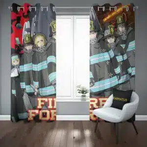 پرده پانچ طرح فایر فورس Fire Force