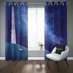 پرده پانچ طرح اسمان شب و ستاره Sky Night & Stars