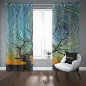 پرده پانچ طرح اسمان شب و ستاره Sky Night & Stars