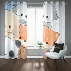 پرده پانچ طرح حیوانات پاستیلی Pastel Animals