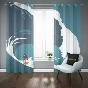 پرده پانچ طرح موج سواری Surfing Vibes