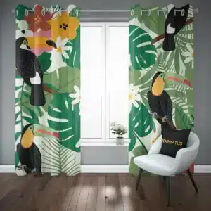 پرده پانچ طرح پرنده های استوایی Tropical Birds