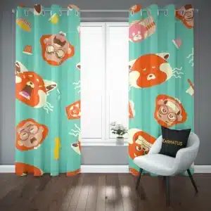 پرده پانچ طرح قرمز شدن Turning Red