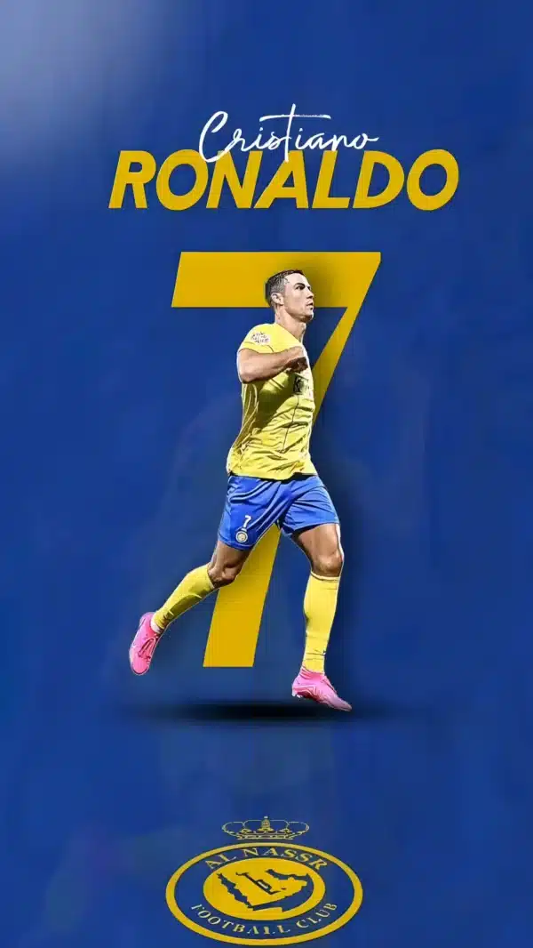 عکس کریستیانو رونالدو در پیراهن زرد النصر عربستان در لیگ حرفه‌ای