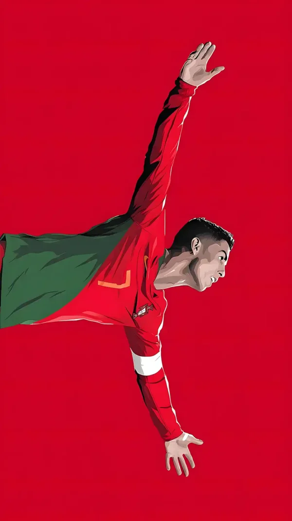 والپیپر رونالدو با پیراهن قرمز تیم ملی پرتغال در جام ملت‌های اروپا