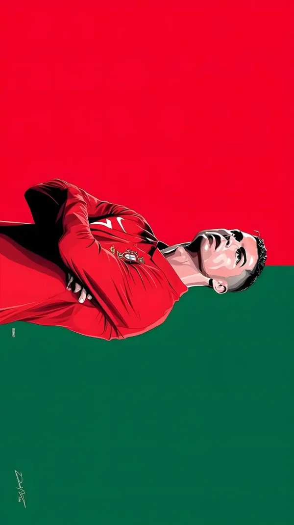 والپیپر رونالدو با پیراهن قرمز تیم ملی پرتغال در جام ملت‌های اروپا