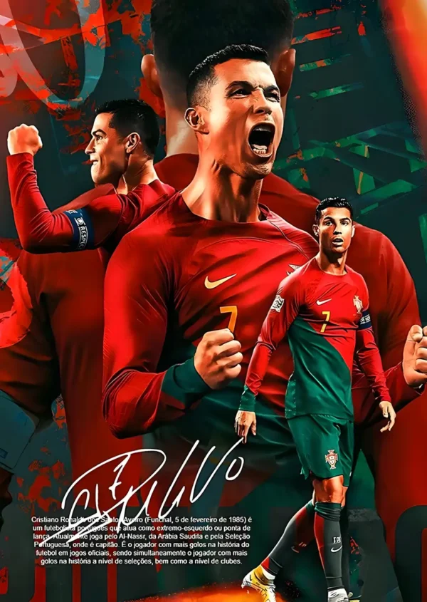 والپیپر رونالدو با پیراهن قرمز تیم ملی پرتغال در جام ملت‌های اروپا