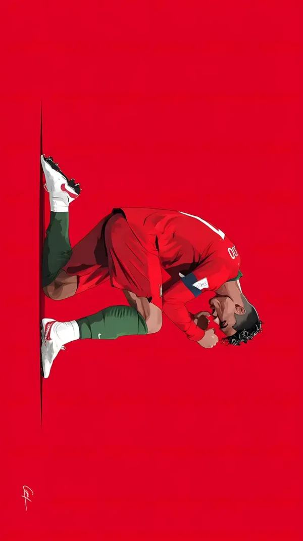 والپیپر رونالدو با پیراهن قرمز تیم ملی پرتغال در جام ملت‌های اروپا