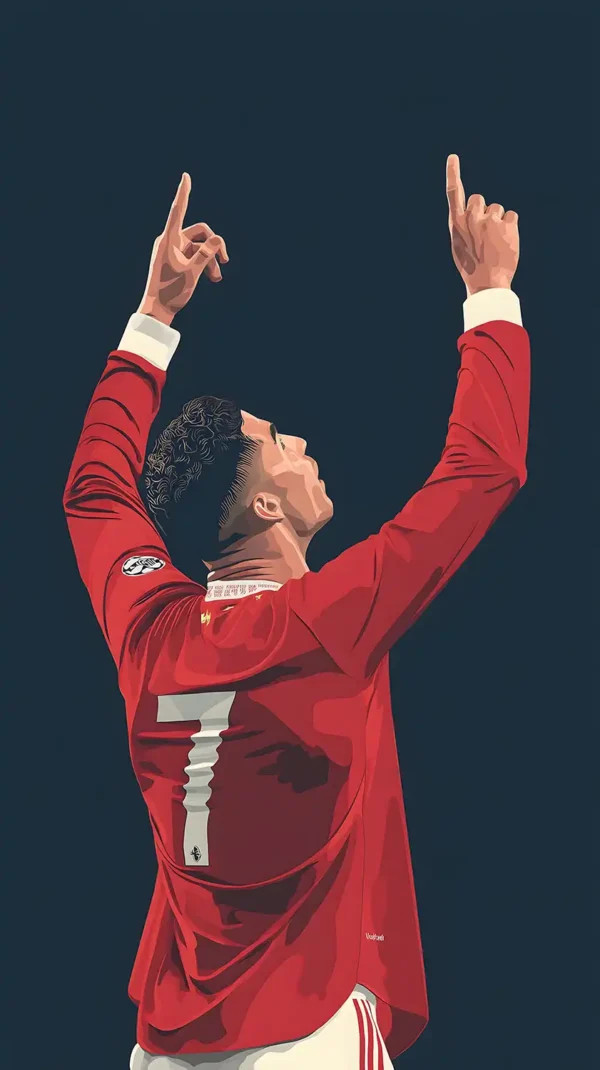 والپیپر رونالدو جوان در لباس قرمز منچستر یونایتد در دوران اوج