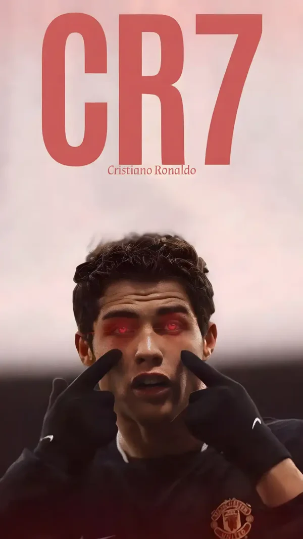 والپیپر رونالدو جوان در لباس قرمز منچستر یونایتد در دوران اوج