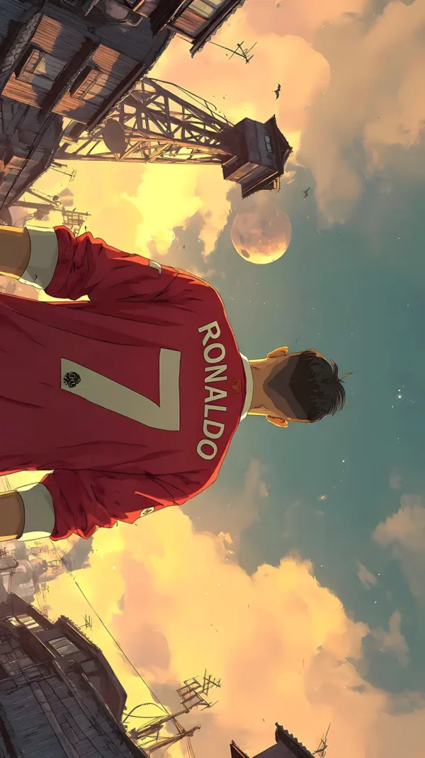 والپیپر رونالدو جوان در لباس قرمز منچستر یونایتد در دوران اوج