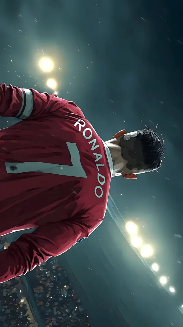 والپیپر رونالدو جوان در لباس قرمز منچستر یونایتد در دوران اوج