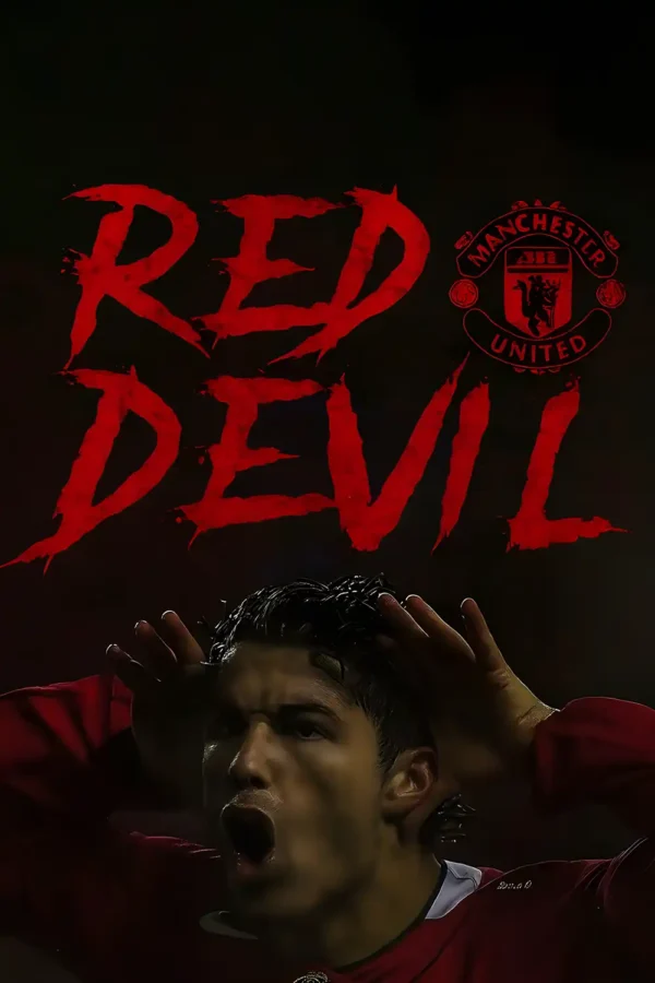 والپیپر رونالدو جوان در لباس قرمز منچستر یونایتد در دوران اوج